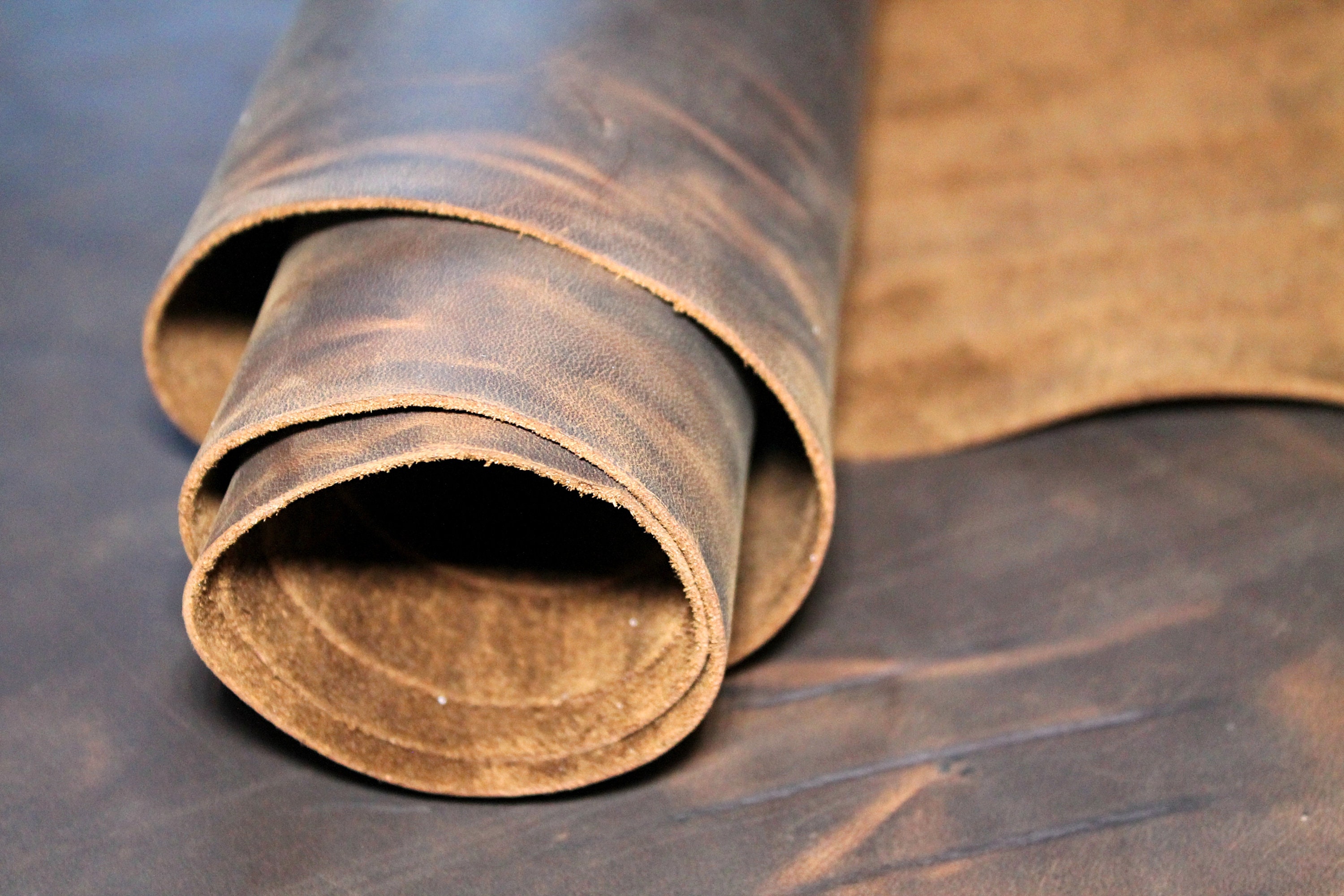 Vintage crazy horse leather Waxed pull up full grain Etsy