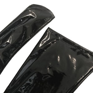Faux Latex Stockings, Imitation Latex Leggings, Red Black Thigh-High image 6