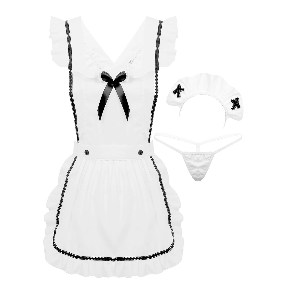 Sexy French Maid Costume Sexy Apron Maid Cosplay Etsy UK