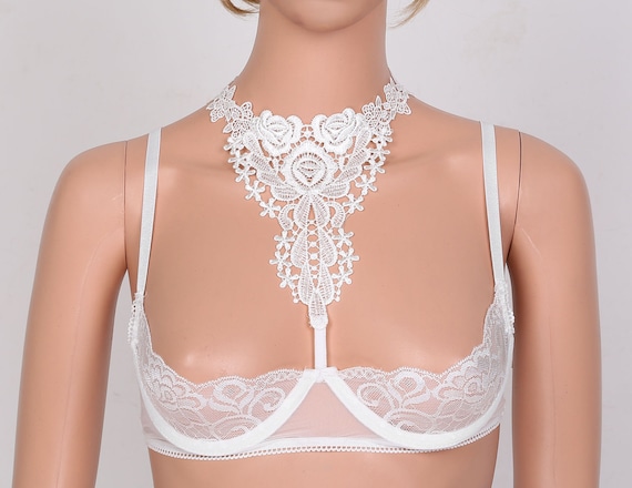 Half Cup Lace Bra, Mesh Open Cup Bra, See Through Boobs Out Bra -   Denmark