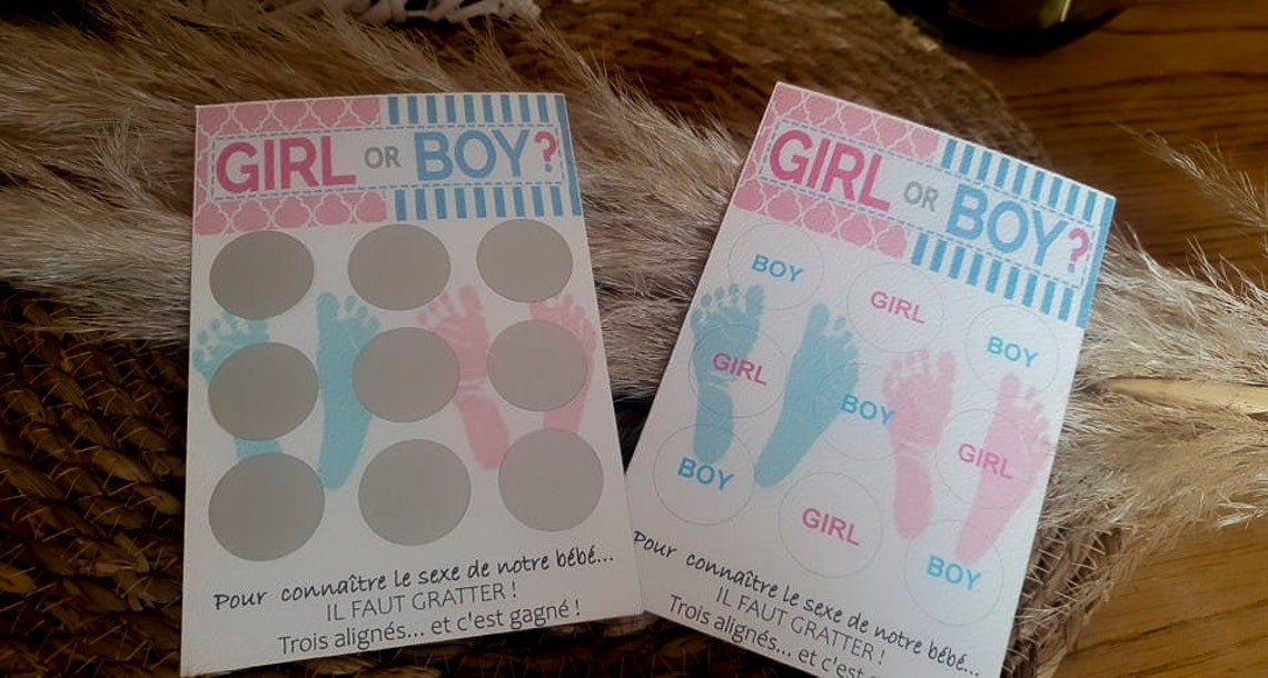 Cartes à Gratter Gender Reveal - Lot De 10, Pour Annoncer Le Sexe Du Bébé (version Garçon)