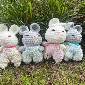 Crochet Calico Critters, sylvanian families, gifts for her, gifts for baby, handmade plushies, kawaii toys, bunnies in overalls, trendy