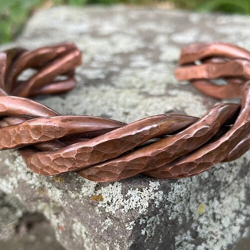Massive Heavy Copper Bracelet Free Polishing Wax Etsy