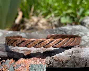 Pure Copper Textured Bracelet + Free Polishing Wax