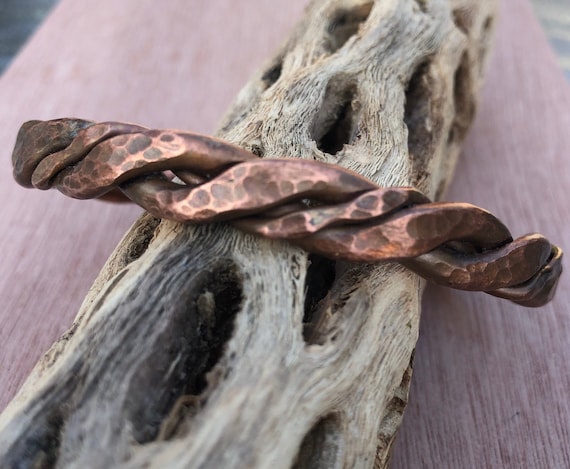 Rugged Textured copper bracelet + Free Polishing Wax