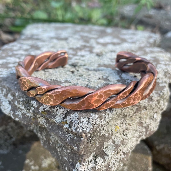 LG Rugged Textured copper bracelet + Free Polishing Wax