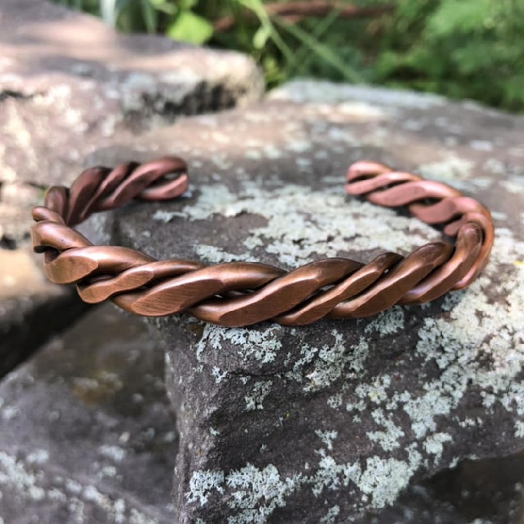 Large Copper Bracelet Free Polishing Wax Etsy