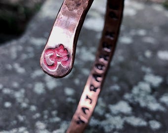Pure Copper Mantra/ Prayer Bracelet + Free Polishing Wax