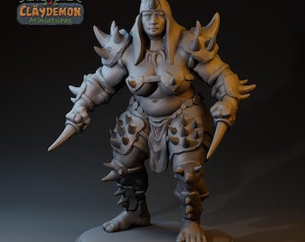 Drewa the Spike | 32mm / 75mm Scale | NSFW Option | Claydemon Miniatures