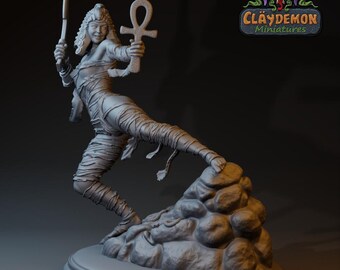 Anuket the Mummy Queen | 32mm / 75mm Scale | Claydemon Miniatures
