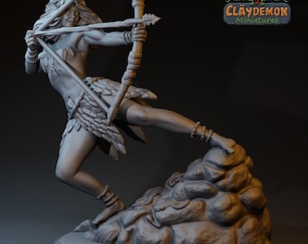 Kirst the Archer Girl | 32mm / 75mm Scale | NSFW Option | Claydemon Miniatures