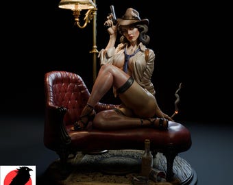 Detective Margaret “Maggie” Monroe | 75mm / 140mm Scale| Unpainted | BlackBirdMiniatures