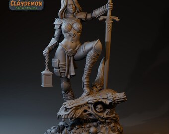 Dreeina the Dragonslayer | 32mm / 75mm Scale | Claydemon Miniatures
