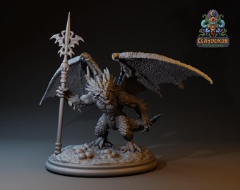 Immuros the Dragonborn Wizard | 32mm / 75mm Scale | Claydemon Miniatures