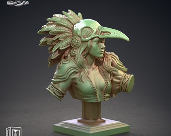 Morrigan Bust | Celtic Mythology | Clay Cyanide Miniatures