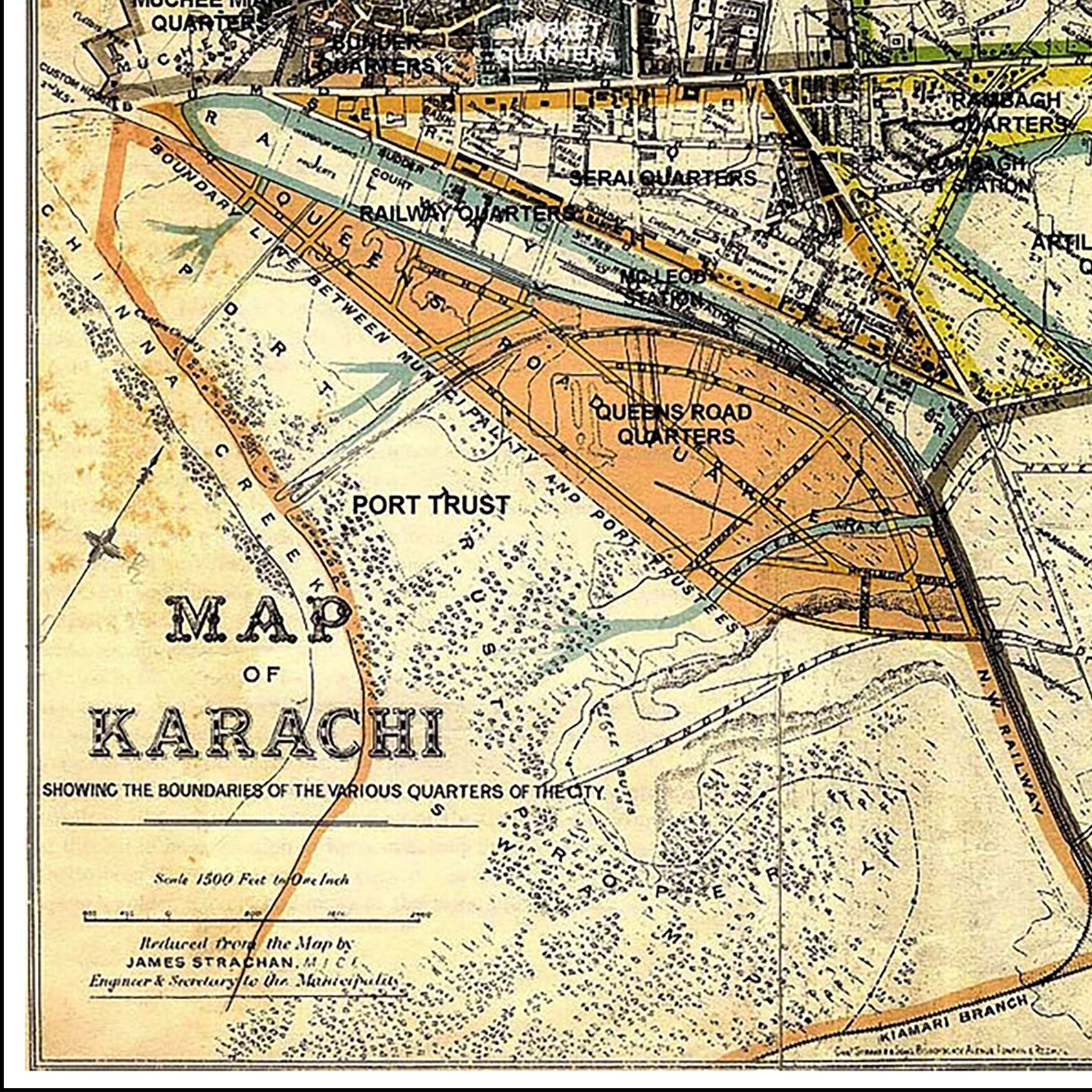 Mapa antiguo de Karachi mapa antiguo de Karachi Pakistán Etsy México