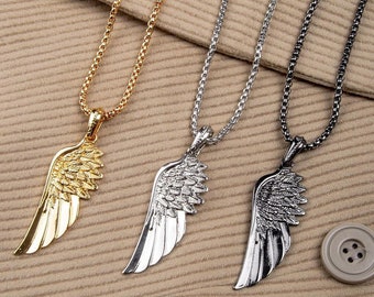 silver tone pendant Necklace #629 Angel Wings or #630 Rose Wing or #634 Tiny 