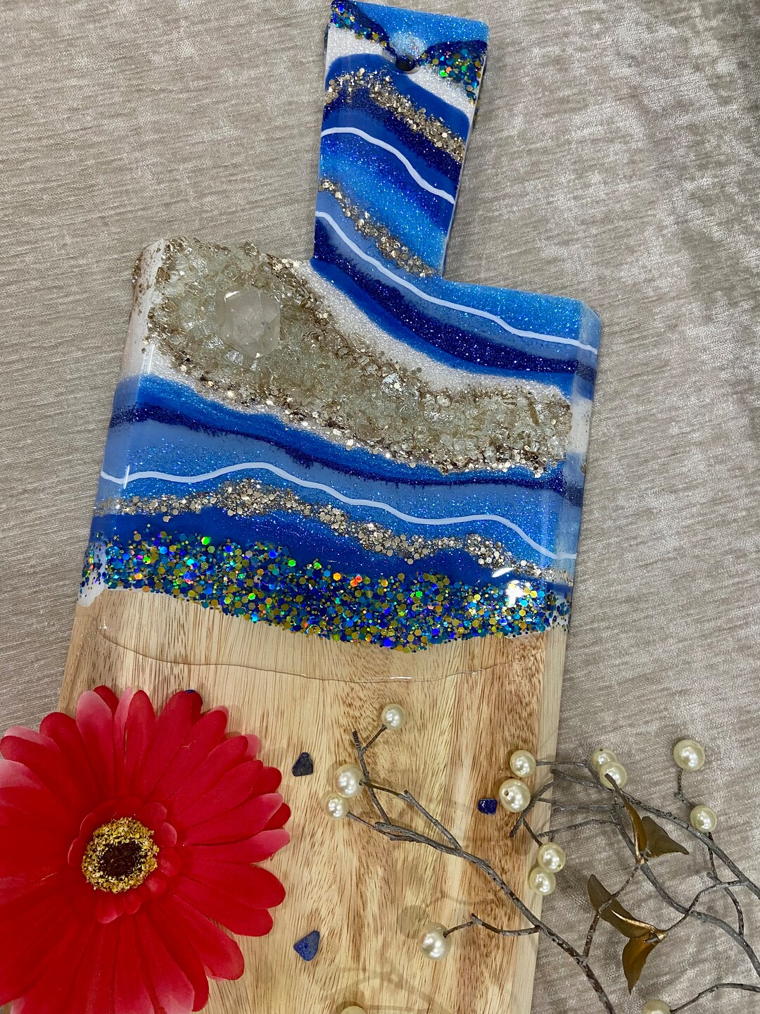 Extra Large Blue Geode Charcuterie Board/ Resin Cheese Board/ Etsy