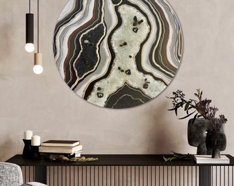 Black Gold Geode Resin Wall Art, 3D Crystal agate Painting, Luxury epoxy Decor