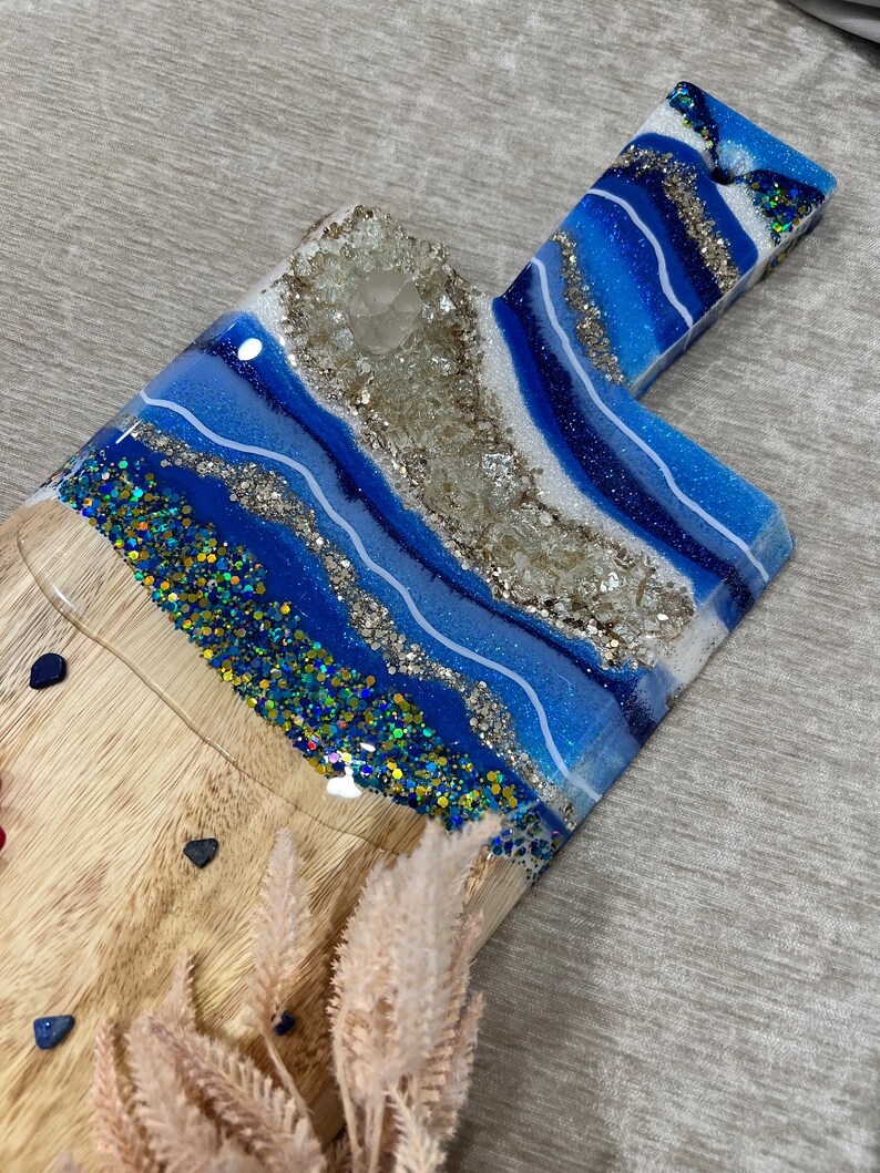 Extra Large Blue Geode Charcuterie Board/ Resin Cheese Board/ Etsy