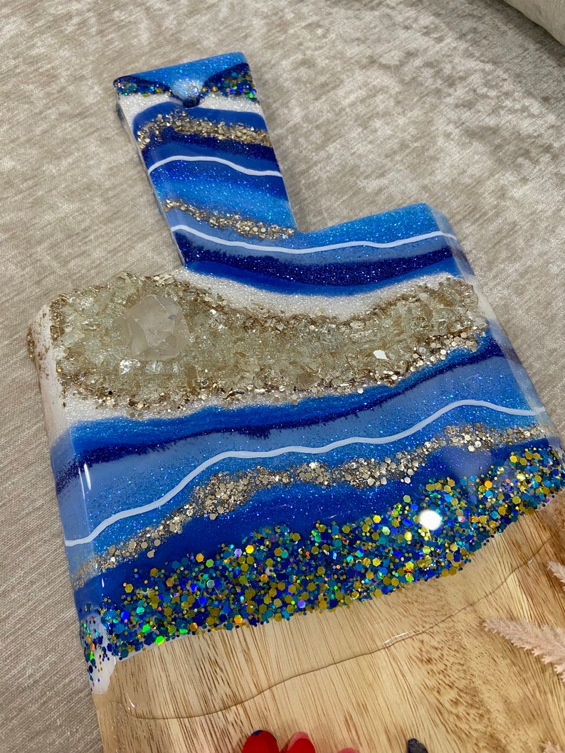 Extra Large Blue Geode Charcuterie Board/ Resin Cheese Board/ Etsy
