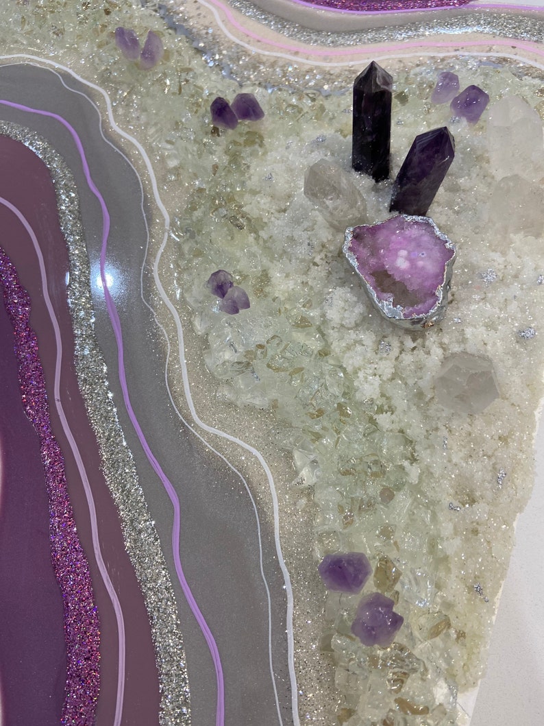 Purple Amethyst Resin Geode Wall Art/geode Resin Painting/ Etsy