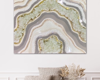 Custom Grey gold Resin Geode Wall Art | Epoxy Resin Painting | Crystal artwork | Modern geode|Luxury wall Decor| statement Art | Unique Gift