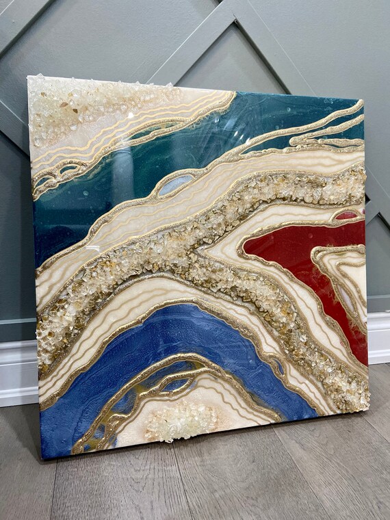Resin Geode Wall Art Epoxy Resin painting Crystal wall art Resin