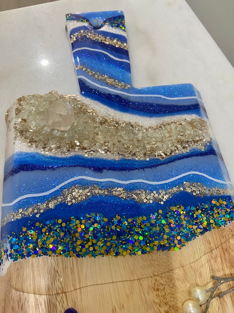 Extra Large Blue Geode Charcuterie Board/ Resin Cheese Board/ Etsy