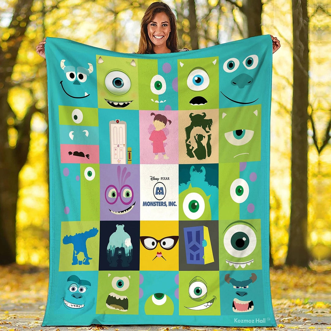 Monsters Inc Blanket Monsters Inc Fleece Blanket Sherpa Etsy