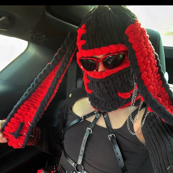 Custom balaclava, Helmet Balaclava, snowboarding balaclava, chunky knit balaclava, balaclava with bunny ears, ski mask request