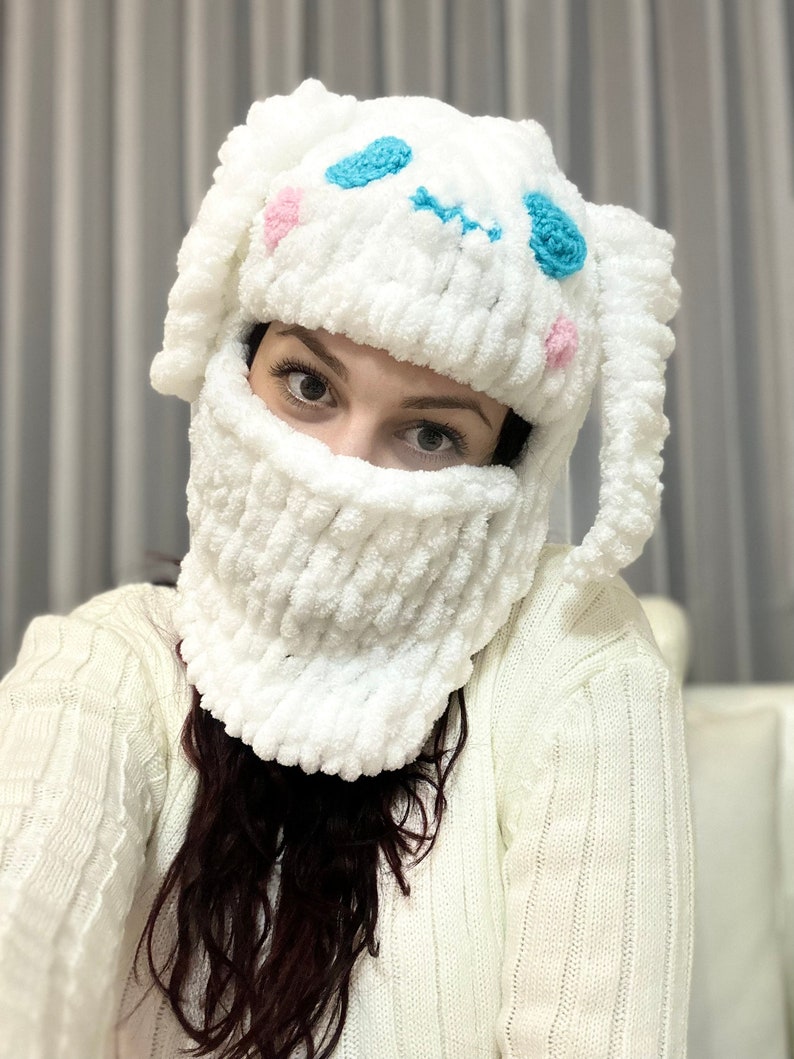 Cinnamoroll Crochet Hat Sanrio Face Mask Anime Balaclava Etsy