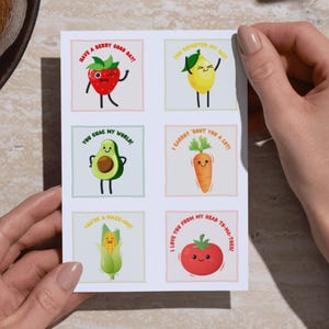 Notes de boîte à lunch pour enfants | Fruits mignons et ludiques, légumes, Snack Puns | Téléchargement numérique imprimable