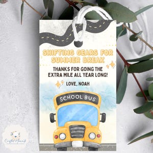 Etiqueta de regalo de agradecimiento para conductores de autobús / Extra Mill / Etiqueta de regalo de agradecimiento / Fin de año escolar