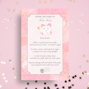 Tooth Fairy Printable Tag | Personalized Note From Tooth Fairy | Digital Download