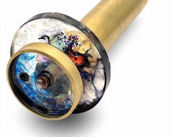 Steampunk Gift for Engineer - Vintage Industrial Brass Kaleidoscope - Retro Desk Decor - Gift for Him