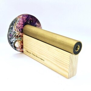 Small brass handmade kaleidoscope Unique handcrafted kaleidoscope Mesmerizing optical art Collectible kaleidoscope