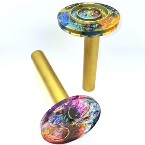 Small brass handmade kaleidoscope Unique handcrafted kaleidoscope Mesmerizing optical art Collectible kaleidoscope