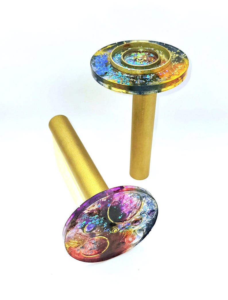 Small brass handmade kaleidoscope Unique handcrafted kaleidoscope Mesmerizing optical art Collectible kaleidoscope