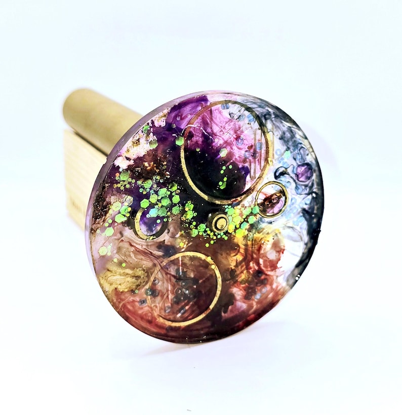 Small brass handmade kaleidoscope Unique handcrafted kaleidoscope Mesmerizing optical art Collectible kaleidoscope
