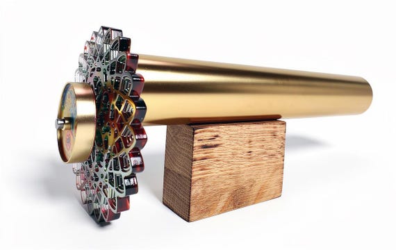 Giant Brass Kaleidoscope Sculpture - 28cm Large Metal Art - Limited Edition Gallery Statement Piece - Collectible Desk A