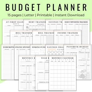 Finance Planner Printable | Printable Planner Inserts PDF | Printable Budget Planner | Minimalist Budget Planner |Instant Download | Letter