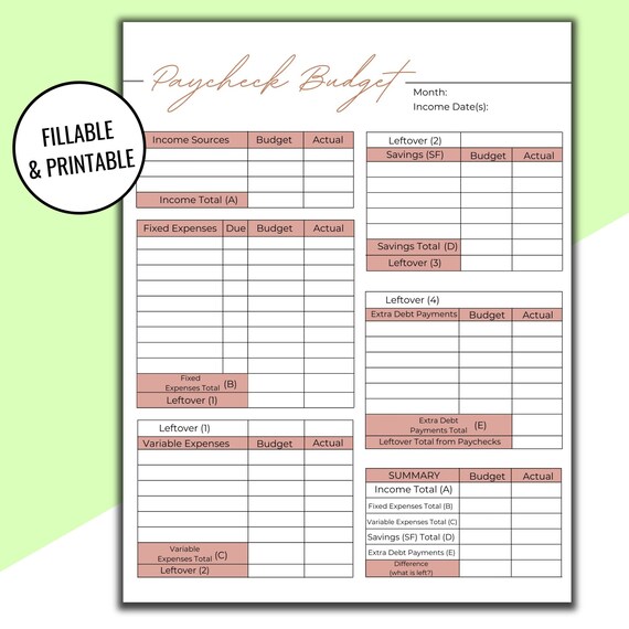Editable &amp; Printable Biweekly Paycheck Budget Planner Boho | Etsy