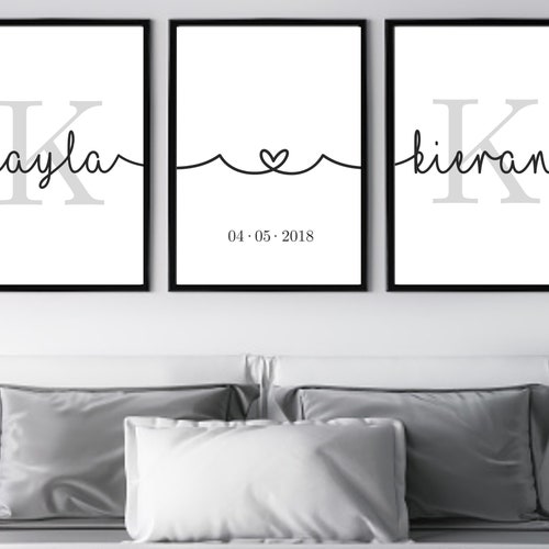 Bedroom Wall Decor Over the Bed Signs Couple Bedroom Prints Etsy