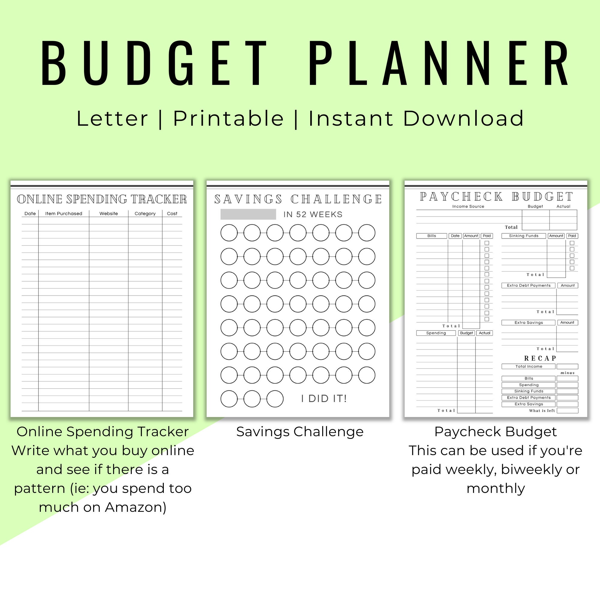 Budget Planner Printable, Finance Planner PDF Budget Binder Book, Bill  Tracker, Monthly Paycheck Budget Template, Debt Free Savings Tracker - Etsy