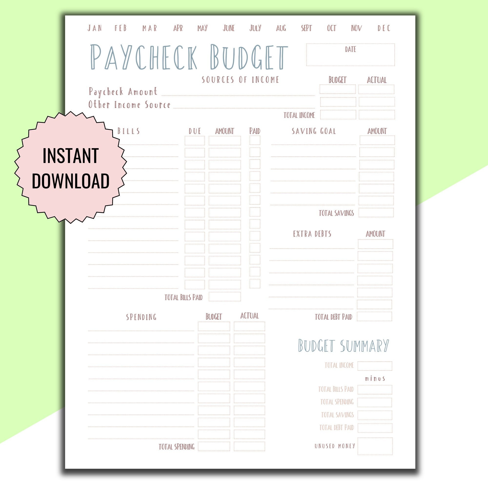 Bi Weekly Paycheck Budget Template - y5vpk9h