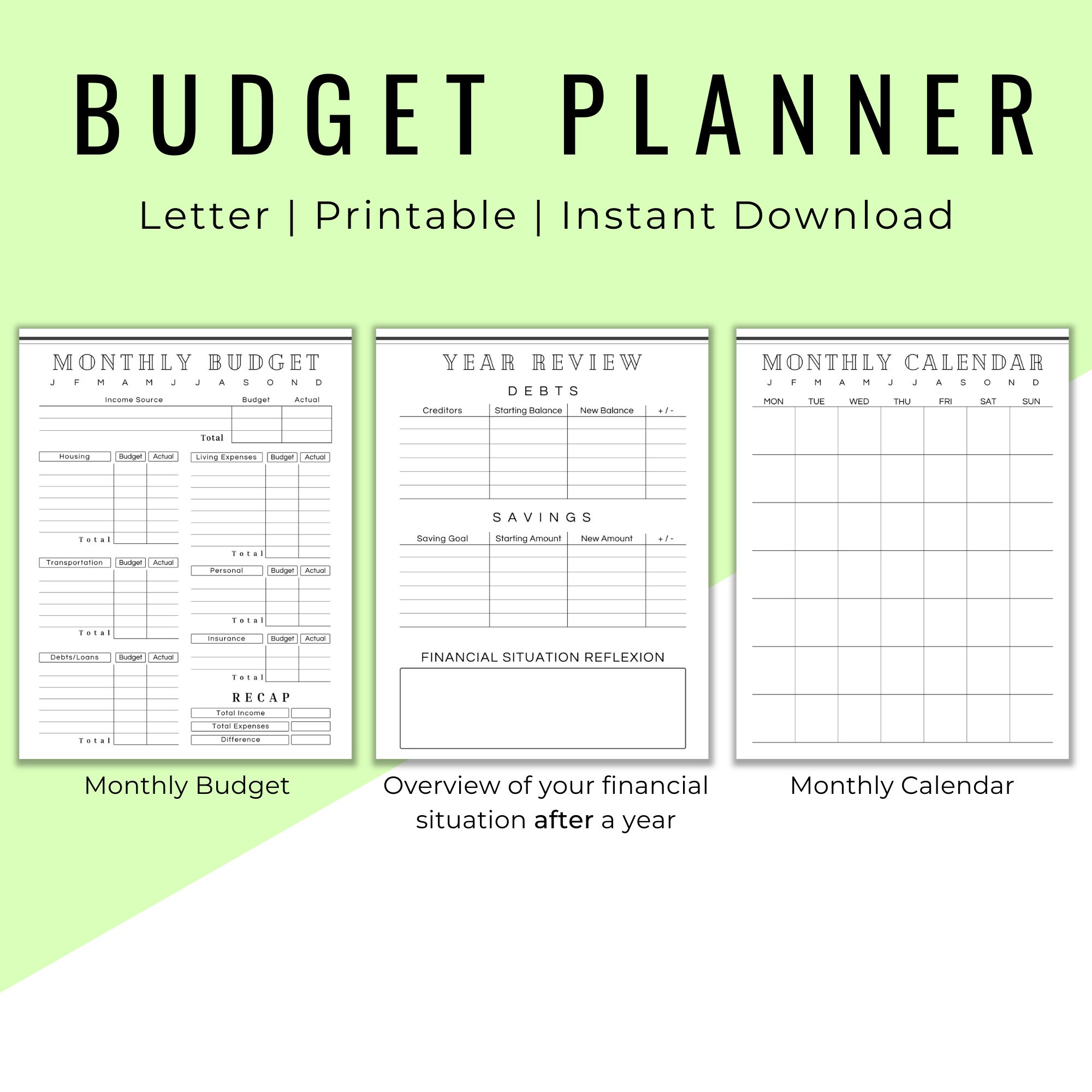 Budget Planner Printable, 15 Page Finance Planner PDF Bundle, Bill Tracker, Monthly Paycheck Budget Template, Debt Savings Expenses Tracker - Etsy budget-planner-printable-15-page-finance-planner-pdf-bundle-bill-tracker-monthly-paycheck-budget-template-debt-savings-expenses-tracker-etsy