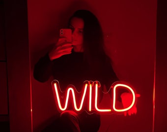 Stay wild neon sign, Wild led neon sign custom, Wild led sign, Stay Wild neon, home room wall decor