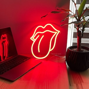 LIPS neon sign | Mouth neon sign, Girl neon sign, Beauty salon light, Beauty room neon sign, Kiss neon sign, tongue neon sign, Woman neon