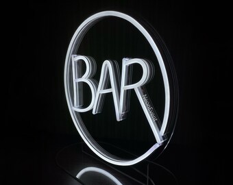 Bar neon sign, Bar led neon sign, Bar Sign Circle, Bar Neon Sign Wedding Party Home, Bridal Shower Engagement Party, Bride party neon